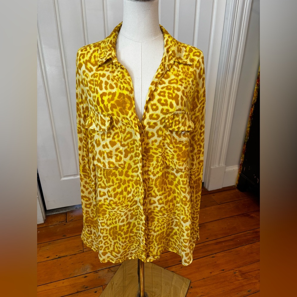 Mikoh Vibrant Yellow Animal Print Shirt